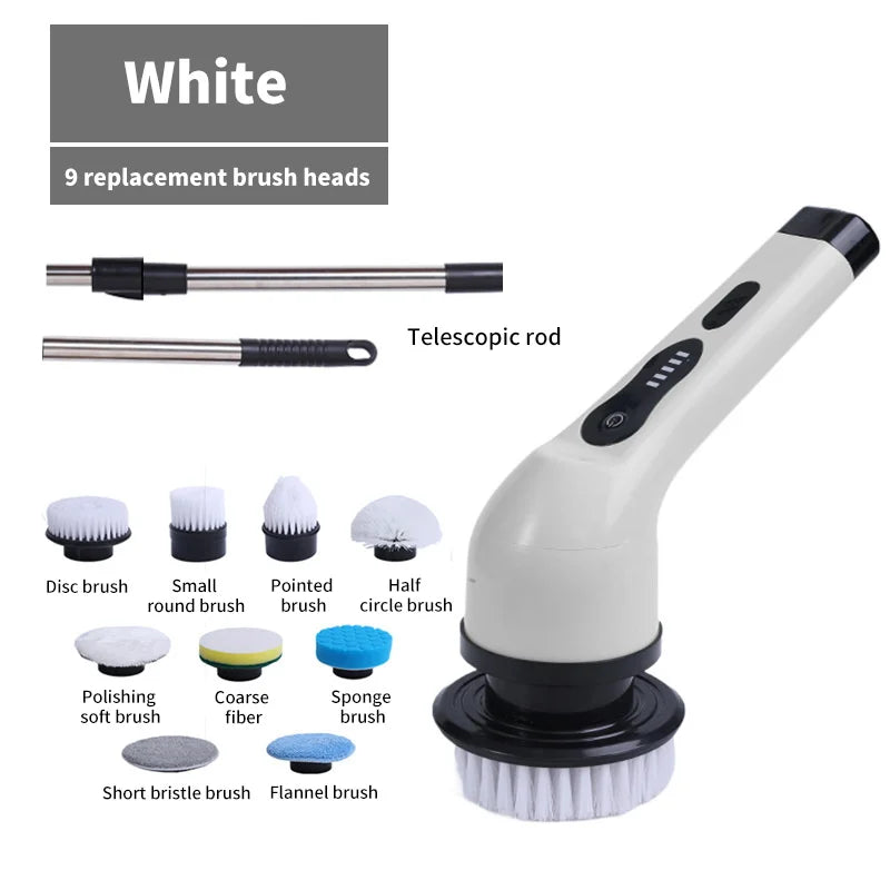SwiftScrub Pro™ - 9-in-1 Cordless Electric Spin Scrubber