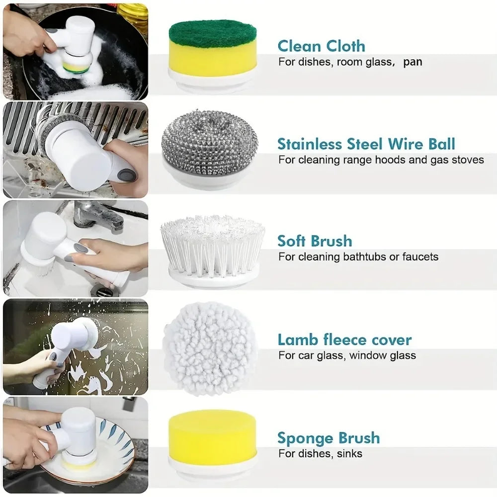 SwiftScrub  Pro™  - 8-in-1  Cordless Electric Spin Scrubber