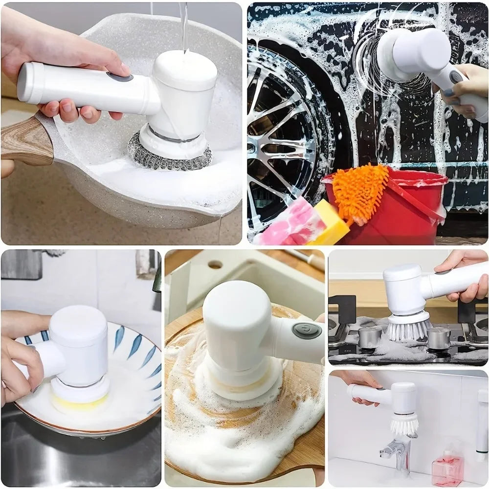 SwiftScrub  Pro™  - 8-in-1  Cordless Electric Spin Scrubber
