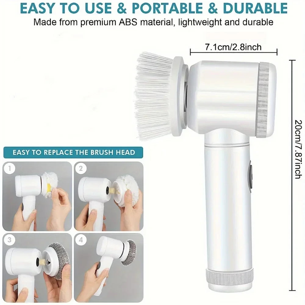 SwiftScrub  Pro™  - 8-in-1  Cordless Electric Spin Scrubber