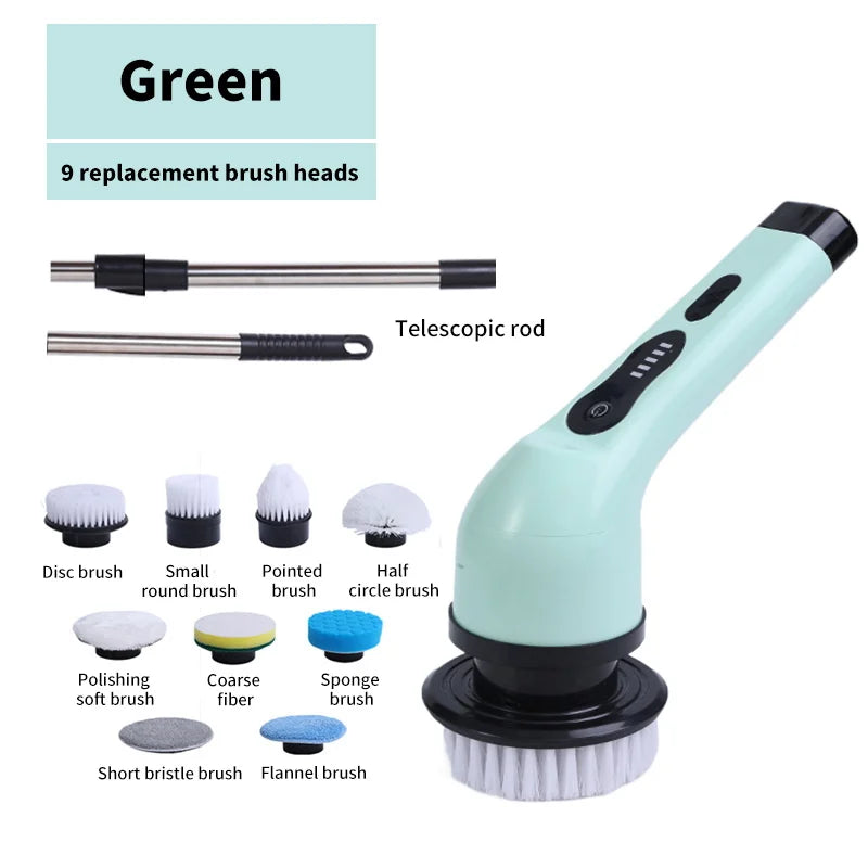 SwiftScrub Pro™ - 9-in-1 Cordless Electric Spin Scrubber